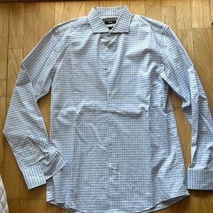 Hugo Boss Checkered Blue and Navy Dress Shirt Slim Fit